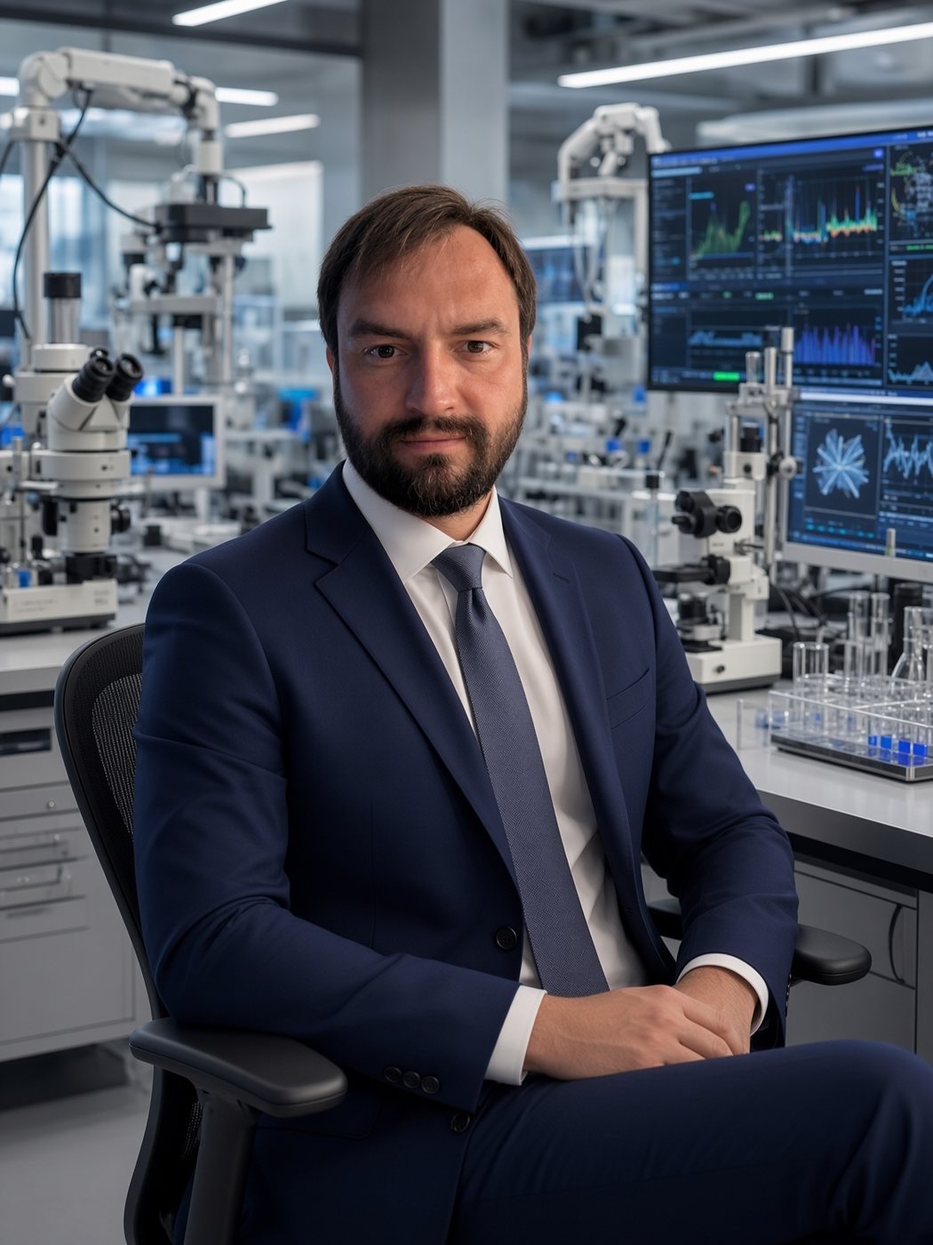 Dmitry Parshkov in his San Diego laboratory